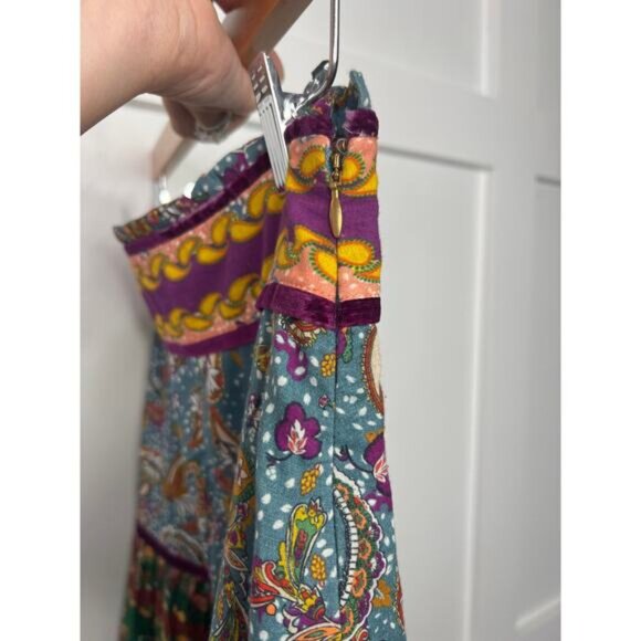 NEW Carolina K Cotton Paisley Embroidered Tiered Catalina Maxi Skirt Size: Small - Picture 6 of 8